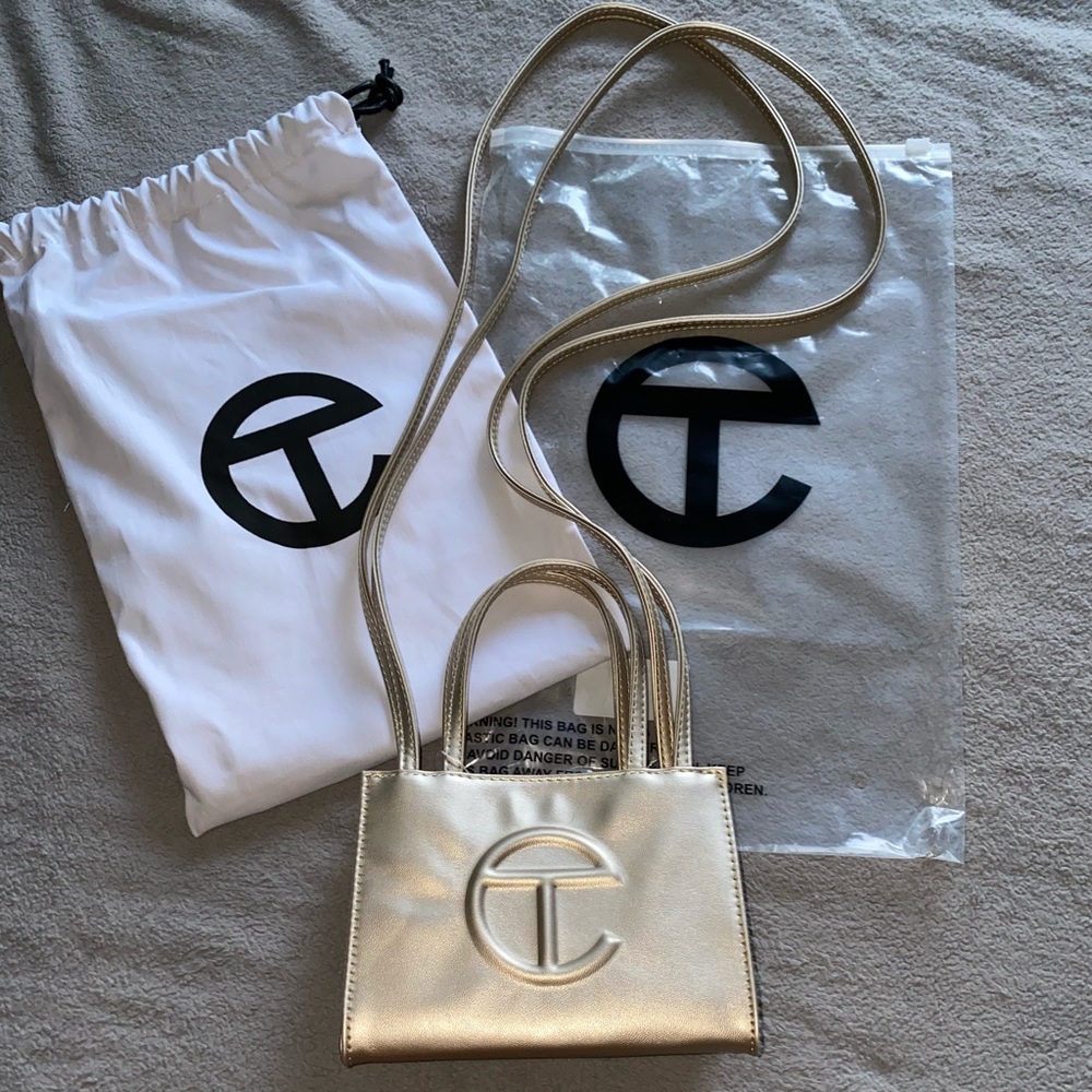 Small Gold Telfar Shopping bag